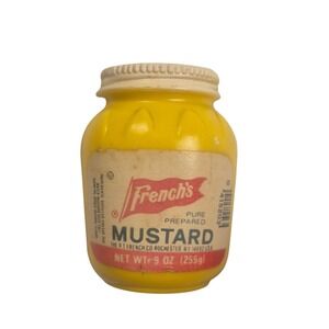Vintage 1980's French's Mustard Jar Yellow Advertising Refrigerator Magnet Retro